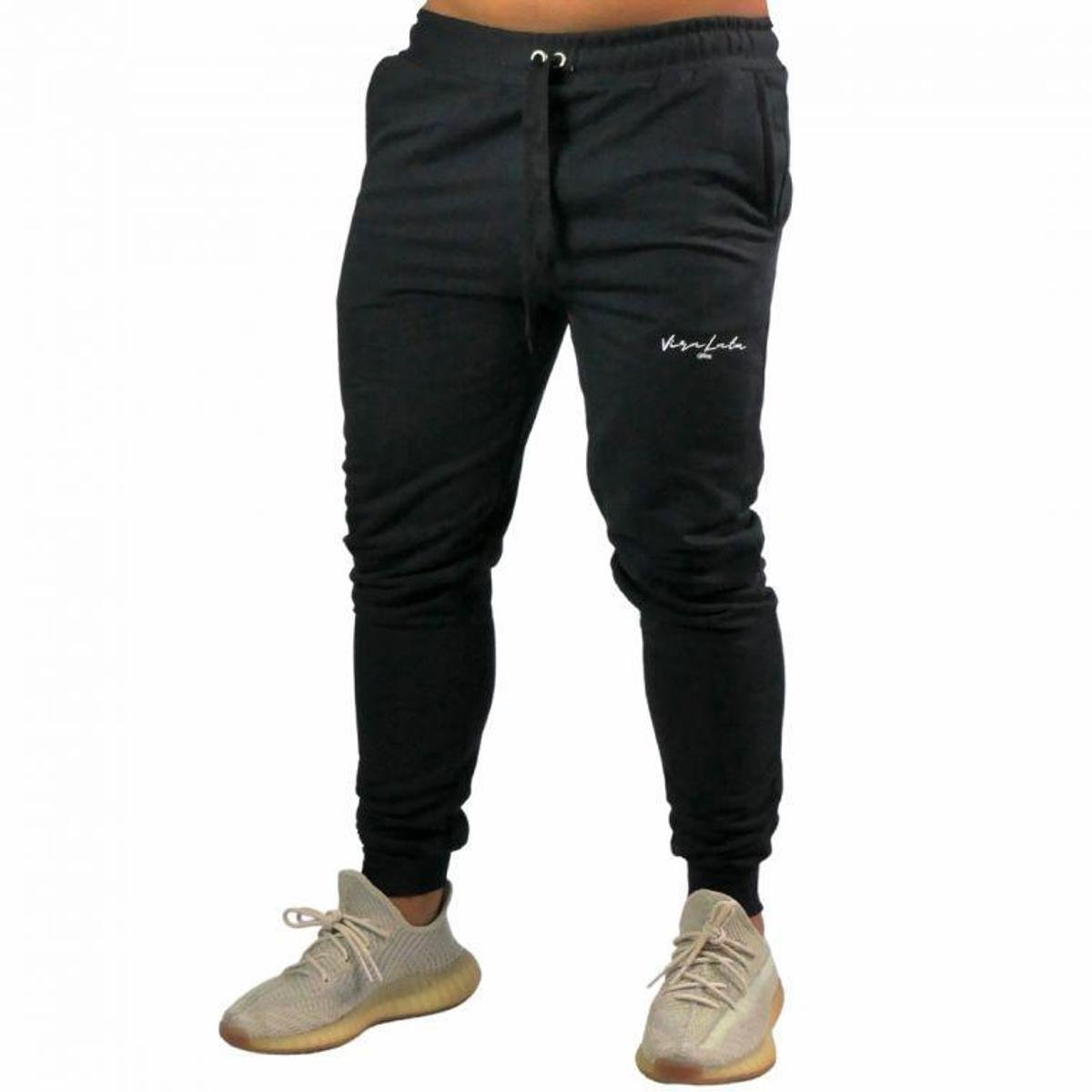 Calça Masculina Moletom Preto Vira Lata Wear - Preto Menor preço em Calça Masculina Moletom Preto Vira Lata Wear - Preto
