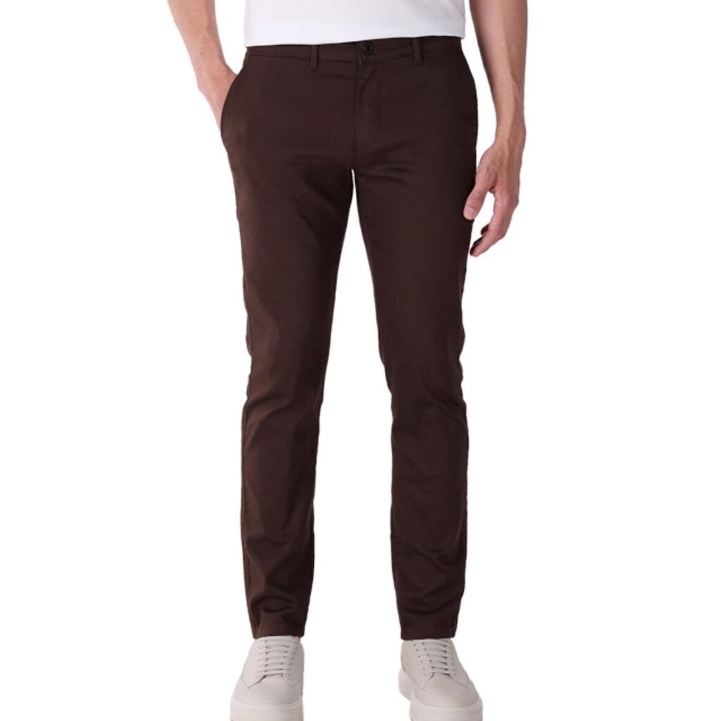 Calça Masculina Ogochi Bolso Slim Essencial Café 1019