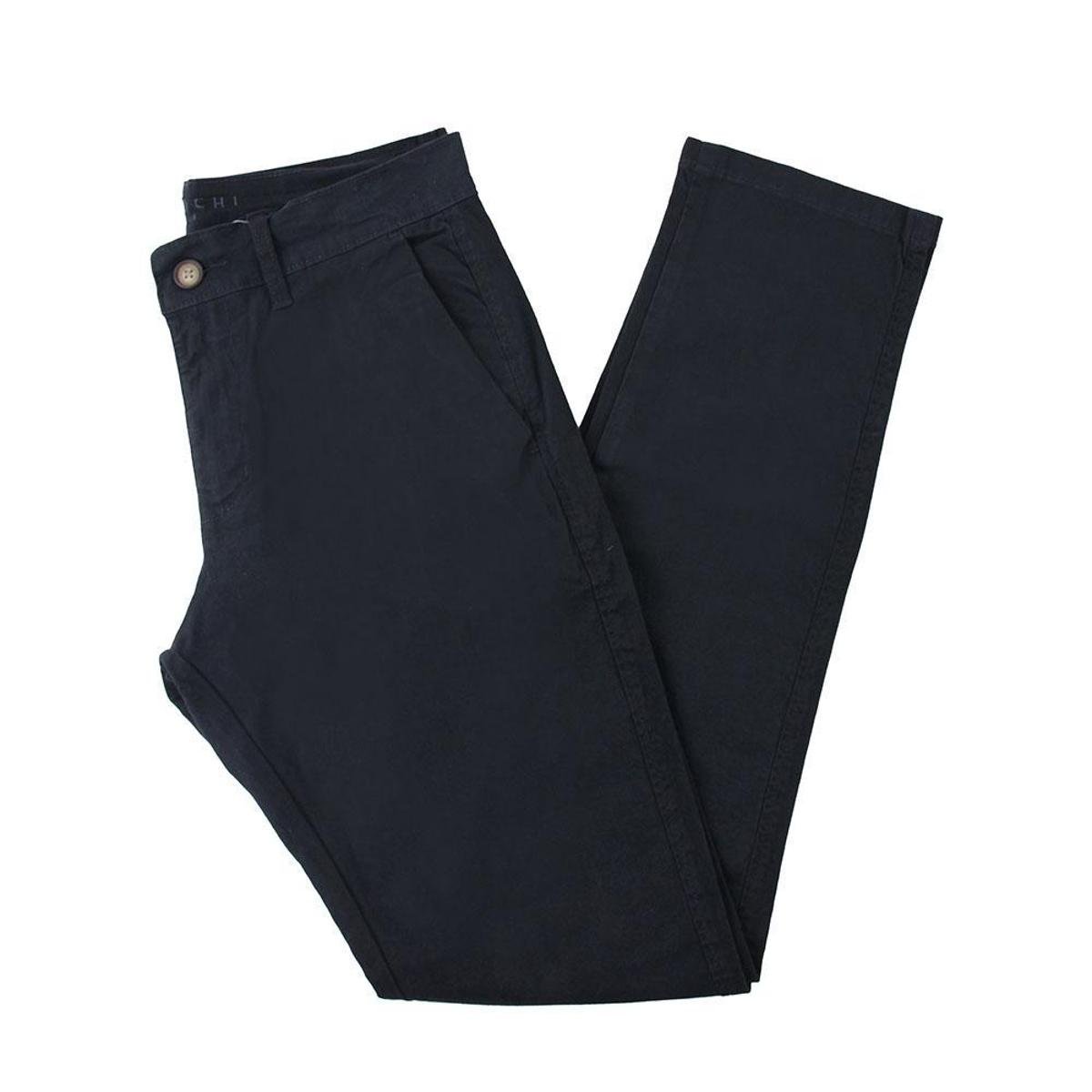Calça Masculina Ogochi Essencial Slim Sarja Preta - 002469 Menor preço em Calça Masculina Ogochi Essencial Slim Sarja Preta - 002469