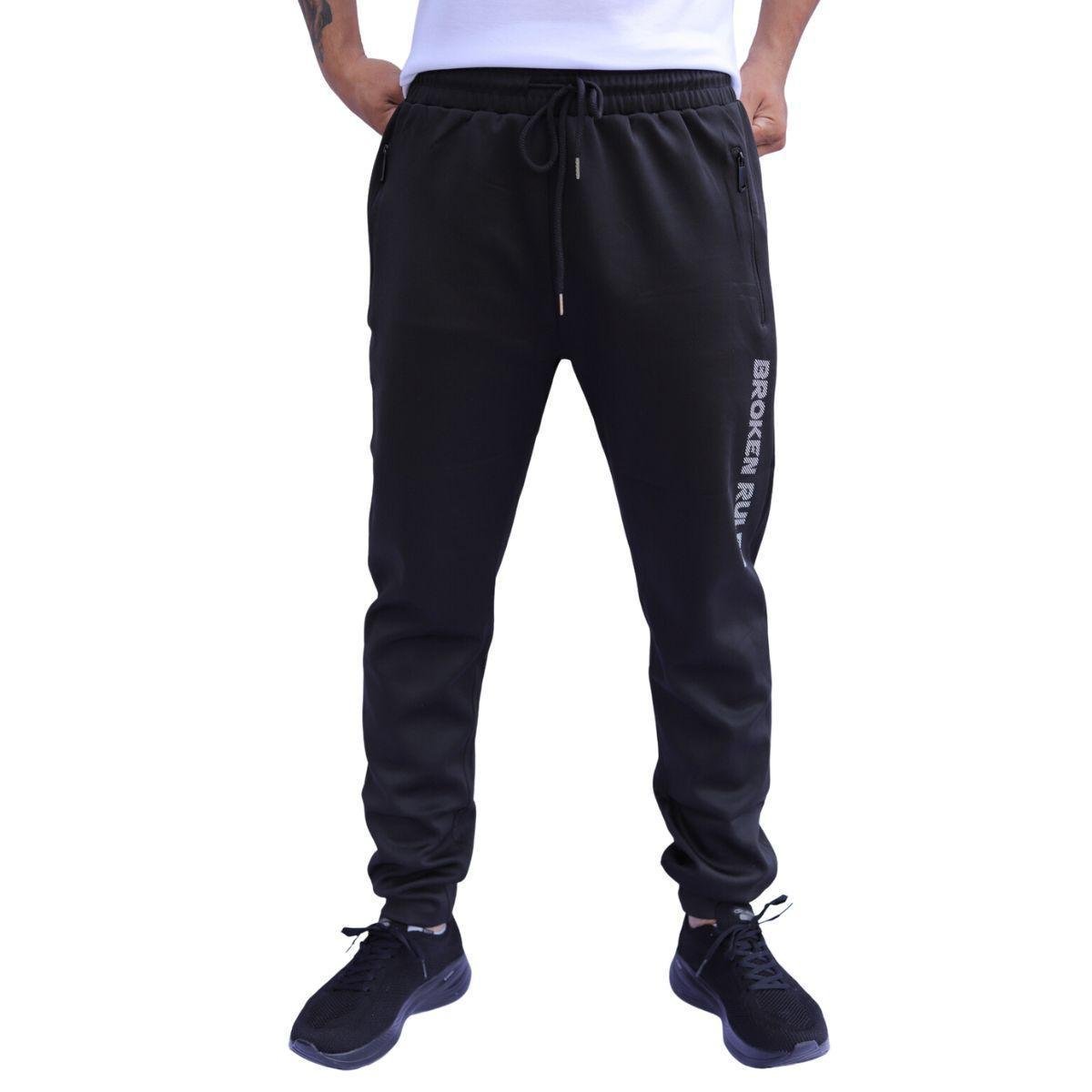 Calça Masculina Poliéster Broken Rules 160094 - Preto Menor preço em Calça Masculina Poliéster Broken Rules 160094 - Preto