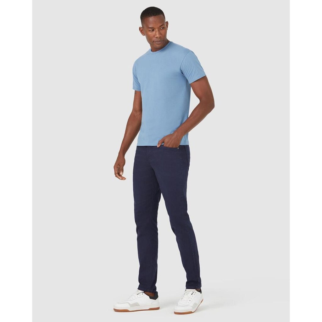 Calça Masculina Slim Cintura Média Em Sarja Com Elastano Azul - 48