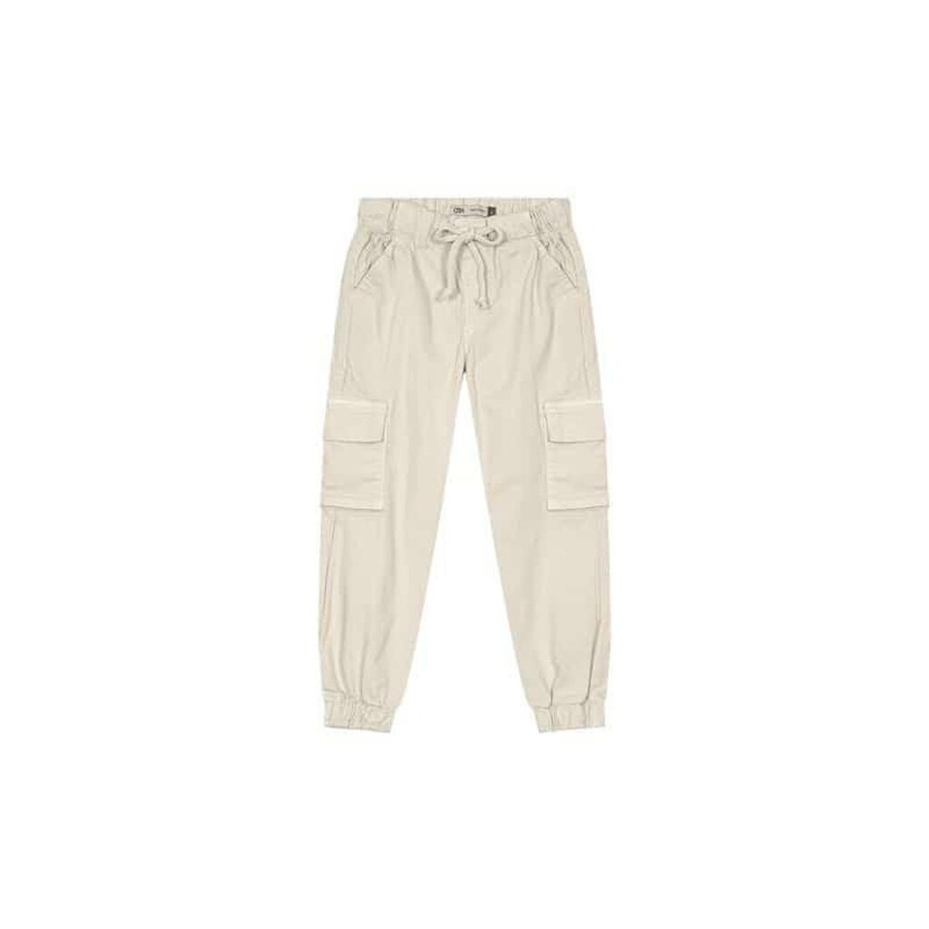 Calça Menino Jogger Bolso Lateral Em Sarja Cru Carinhoso
