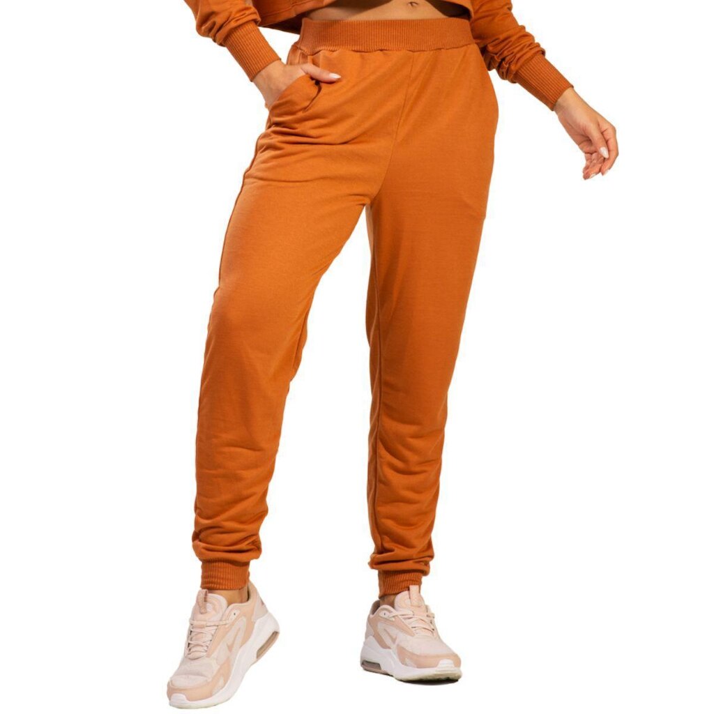 Calça Moletinho Jogger Bella Fiore Com Elástico e Bolsos Inverno Moda Casual Feminina