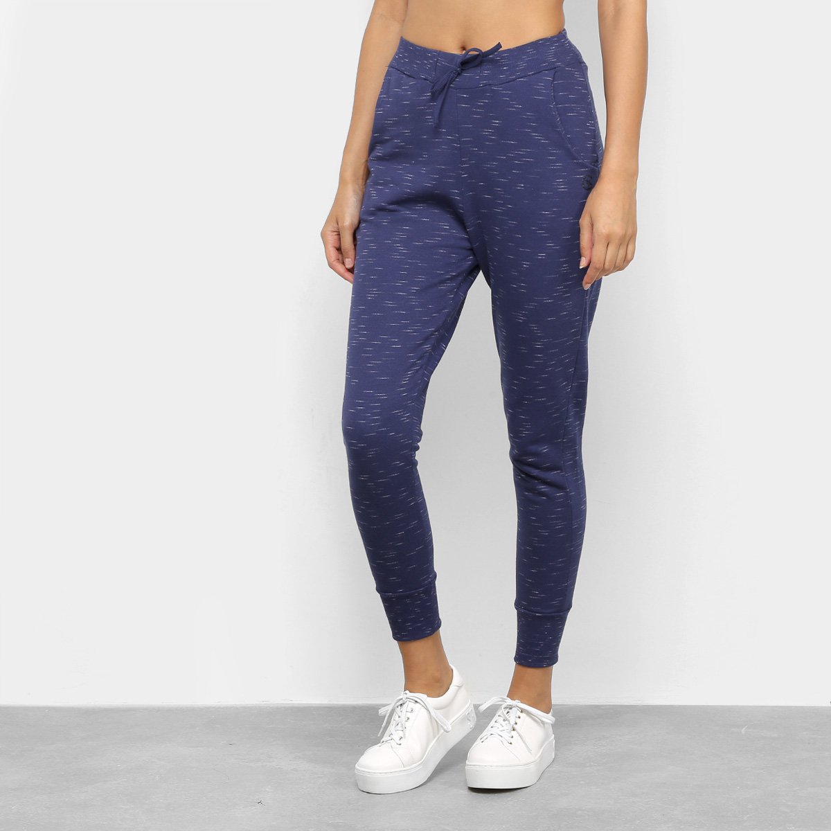 Calça Moletom Básicos Frisos Feminina - Marinho Menor preço em Calça Moletom Básicos Frisos Feminina - Marinho