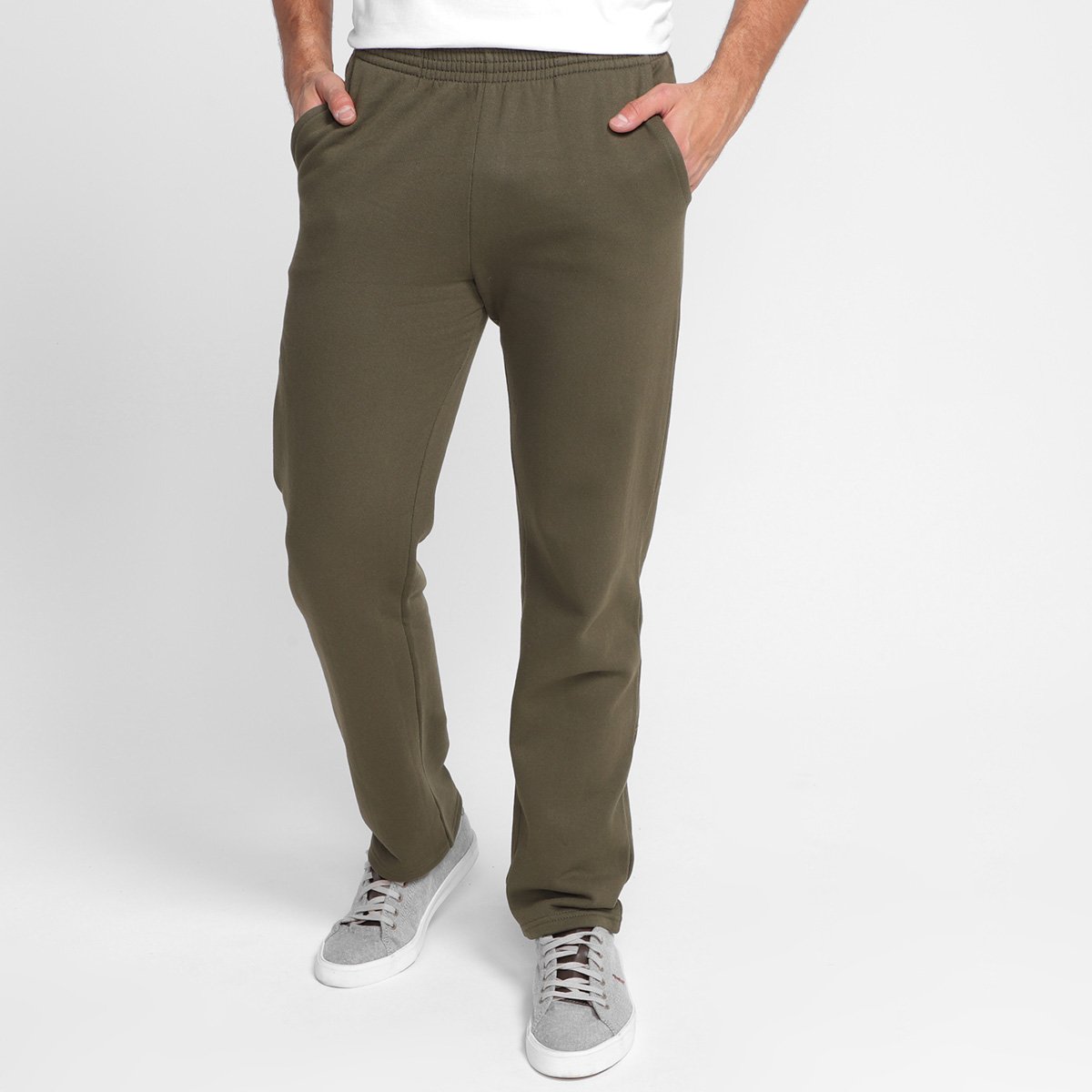 Calça Moletom Coringa Básica Masculina - Verde Menor preço em Calça Moletom Coringa Básica Masculina - Verde