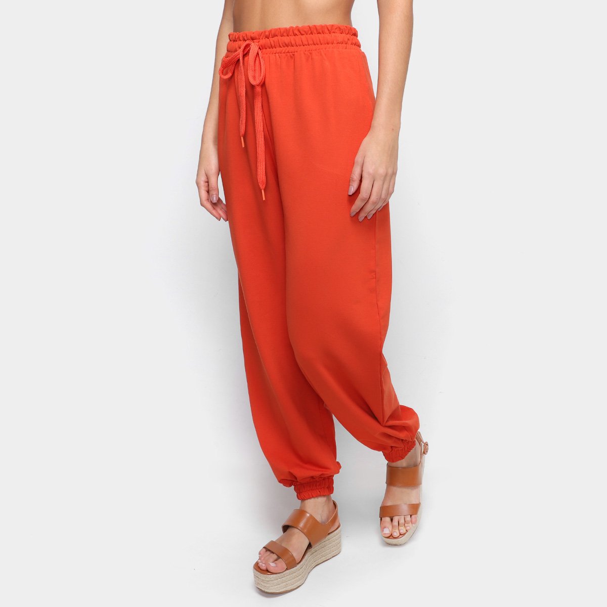 Calça Moletom Farm Jogger Feminina - Vermelho Menor preço em Calça Moletom Farm Jogger Feminina - Vermelho