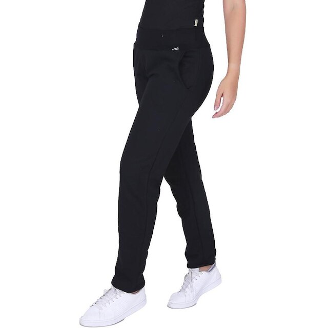 Calça Moletom Feminina Algodão Forrada com Bolsos