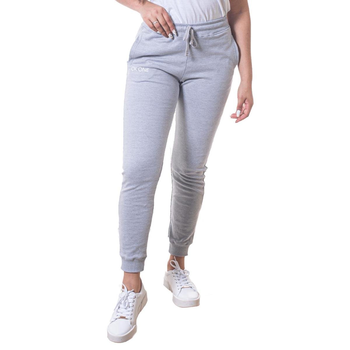 CALÇA MOLETOM FEMININA CALVIN KLEIN MESCLA M Zattini