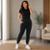 Calça Moletom Feminina Jogger 3D Com Bolsos Laterais - Preto