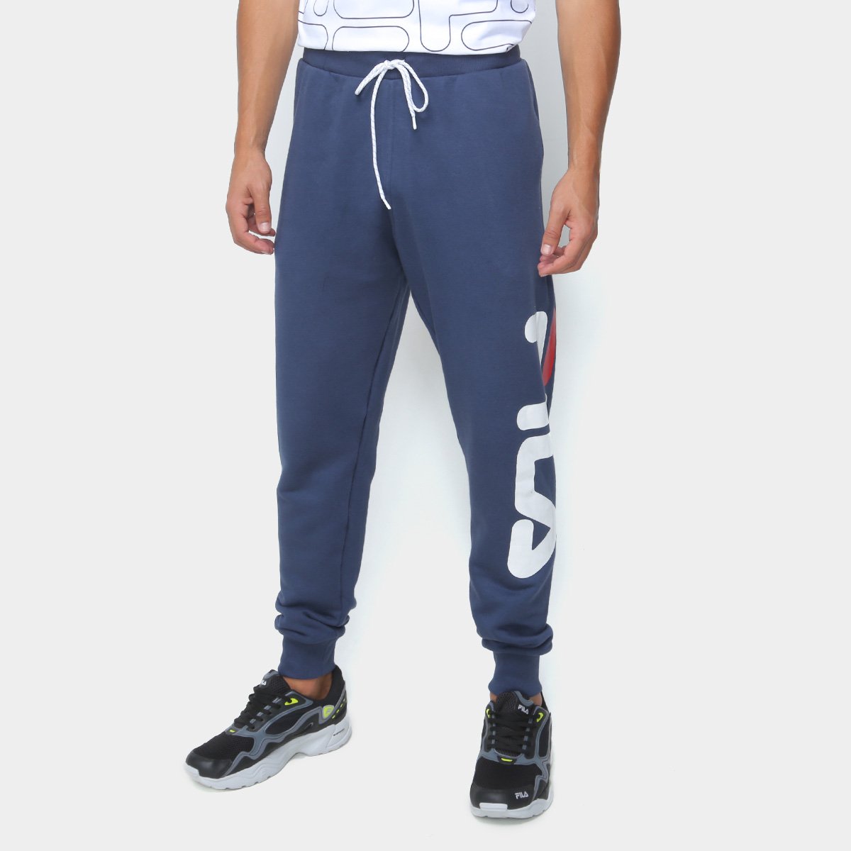 Calça Moletom Fila Básica Letter Masculina Menor preço em Calça Moletom Fila Básica Letter Masculina