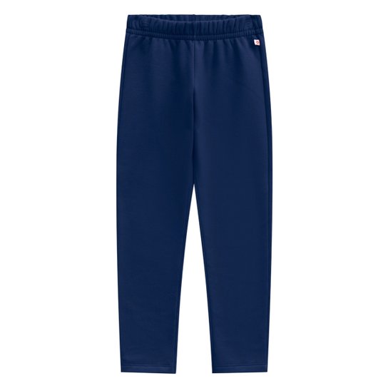 Calça Moletom Infantil Brandili Básica Feminina - Marinho