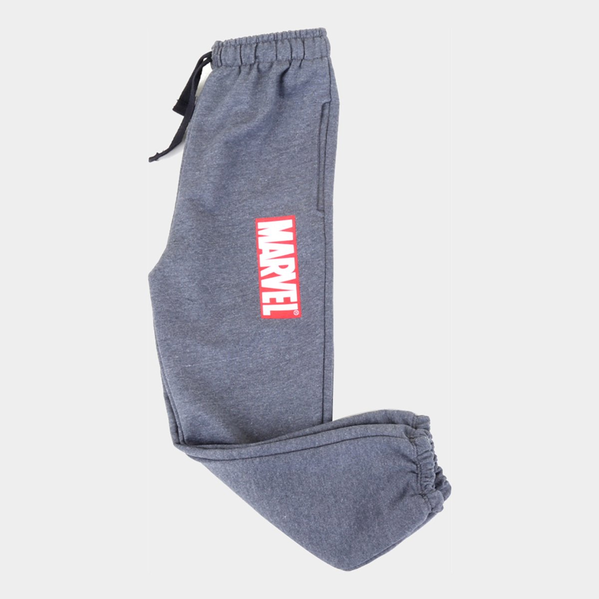 Calça Moletom Infantil Marvel Logo Masculina - Mescla Menor preço em Calça Moletom Infantil Marvel Logo Masculina - Mescla