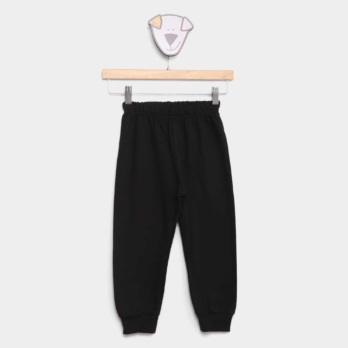 Calça Moletom Jogger Infantil Elian Masculina - Preto Menor preço em Calça Moletom Jogger Infantil Elian Masculina - Preto