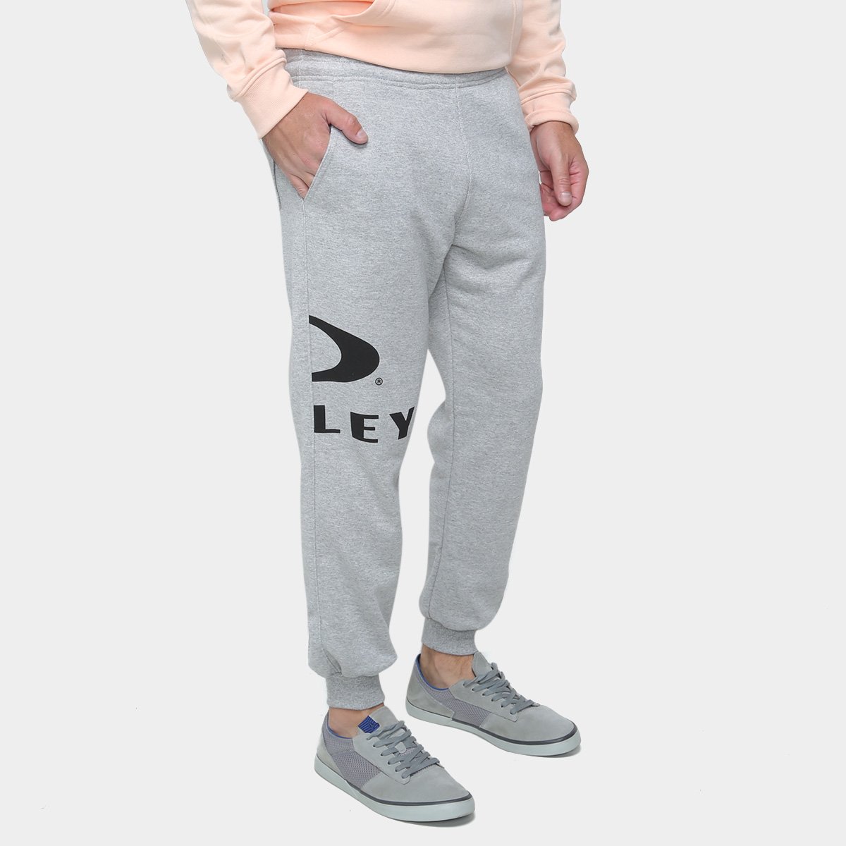 Calça Moletom Oakley Big Ellipse Masculina - Mescla Menor preço em Calça Moletom Oakley Big Ellipse Masculina - Mescla