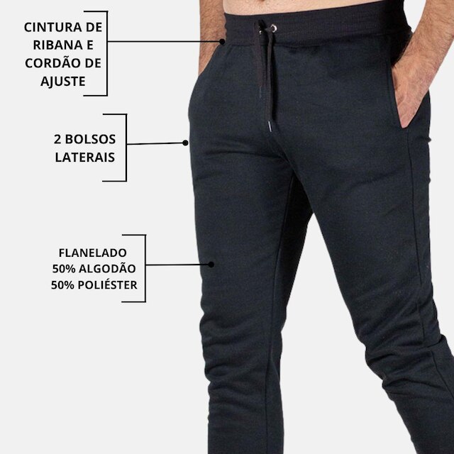 Calça Moletom Slim Unissex Jogging Moleton Use Miron