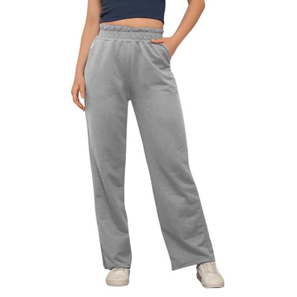Calça Moletom Wide Leg Pantalona Feminina