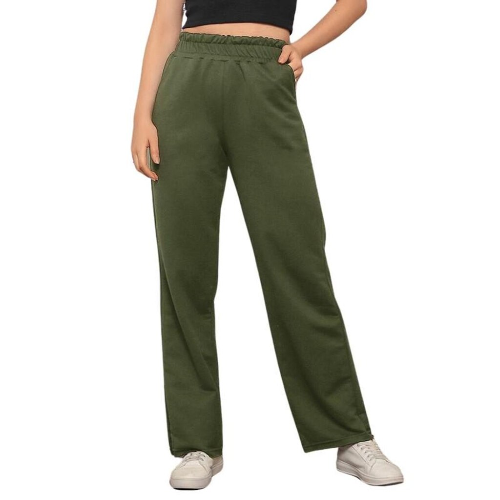Calça Moletom Wide Leg Pantalona Feminina