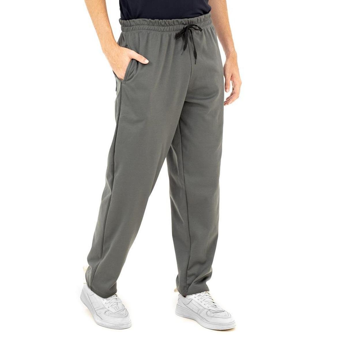 Calça Moletom Zafina Poliéster Flanelada Cordão Bolsos Masculina - Cinza Menor preço em Calça Moletom Zafina Poliéster Flanelada Cordão Bolsos Masculina - Cinza