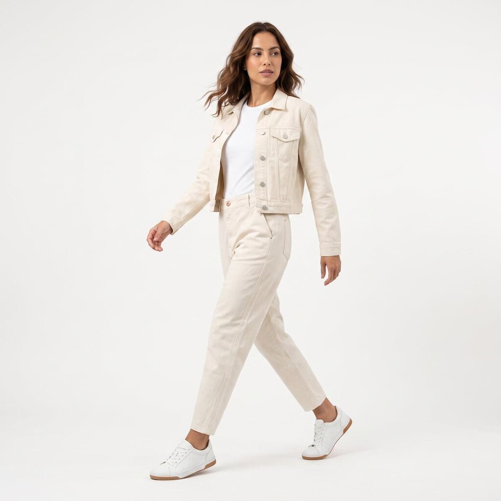 Calça Mom de Sarja Feminina Ouzzare Bege ZZ81088