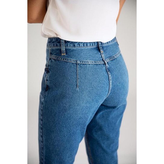 Calça Mom Paros Santé Denim Feminina - Azul