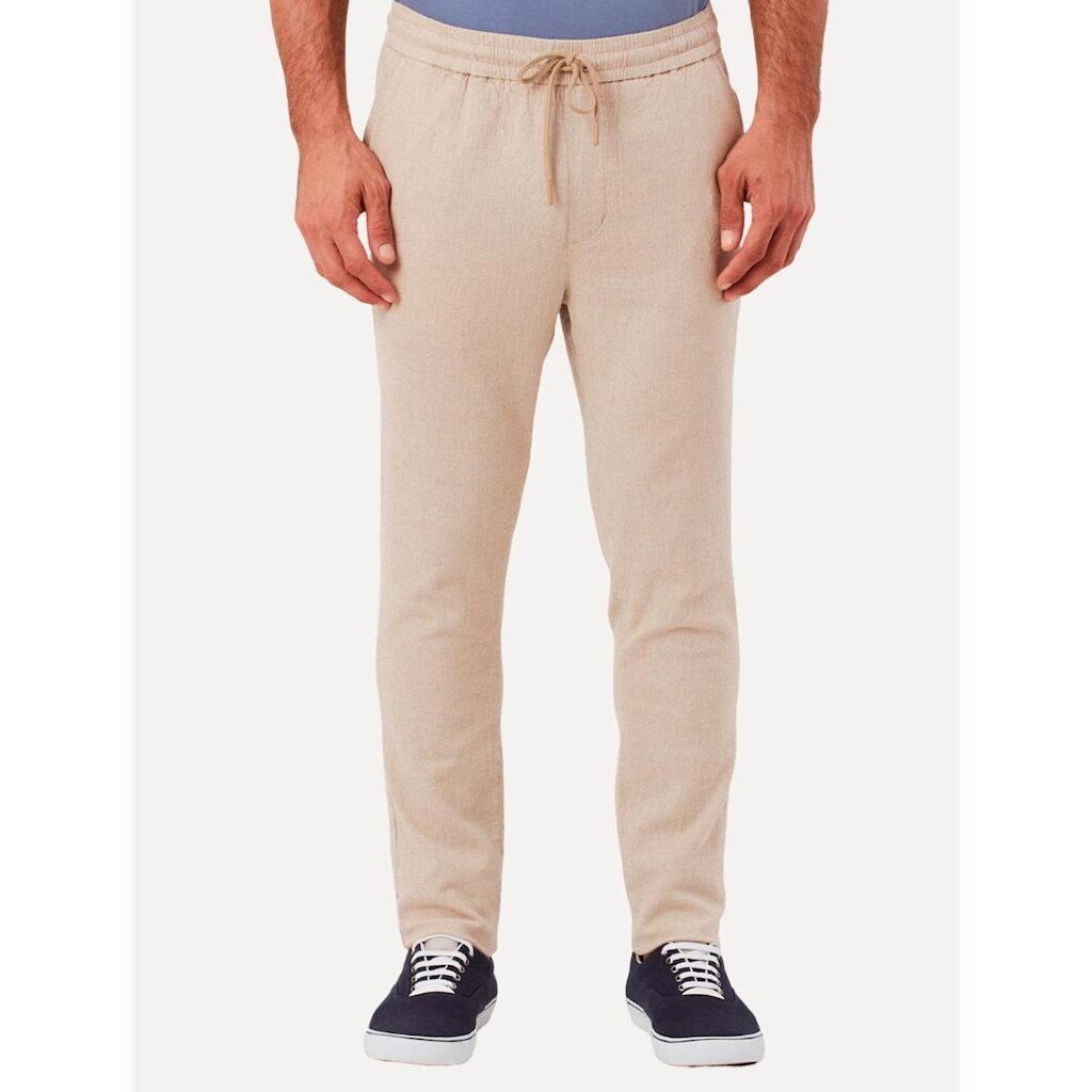 Calça Original Penguin Masculina Relax Sport Linho Lisa Areia Mescla