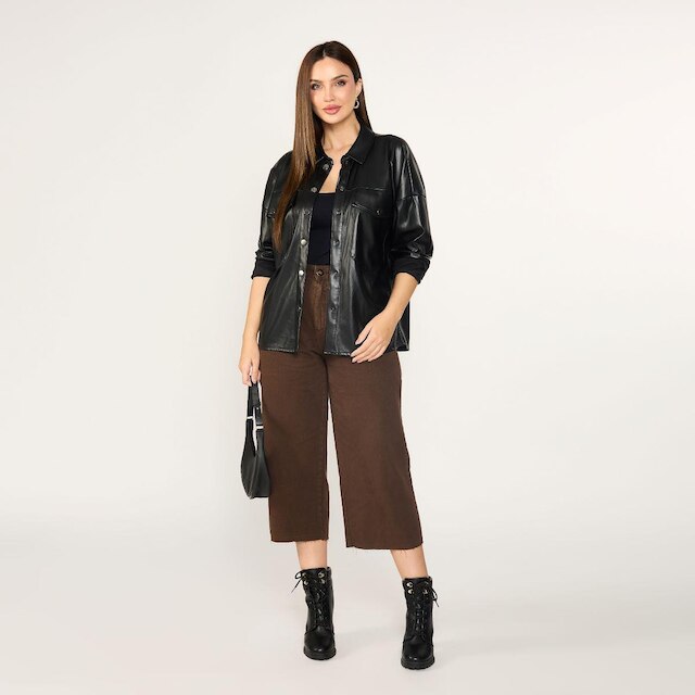Calça Pantacourt Feminina Moda Midi Jeans Tendência Estação