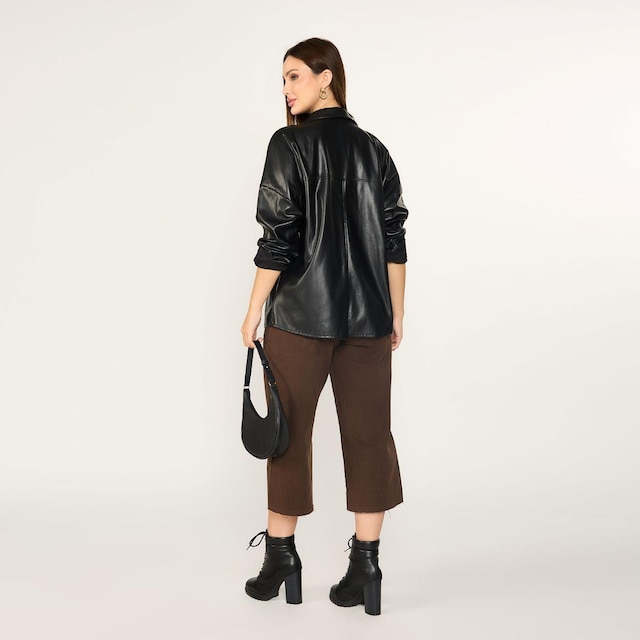 Calça Pantacourt Feminina Moda Midi Jeans Tendência Estação