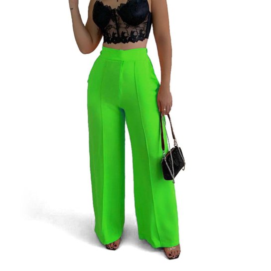 Calça Pantalona Alfaiataria Feminina Social Tecido Wide Leg Zattini