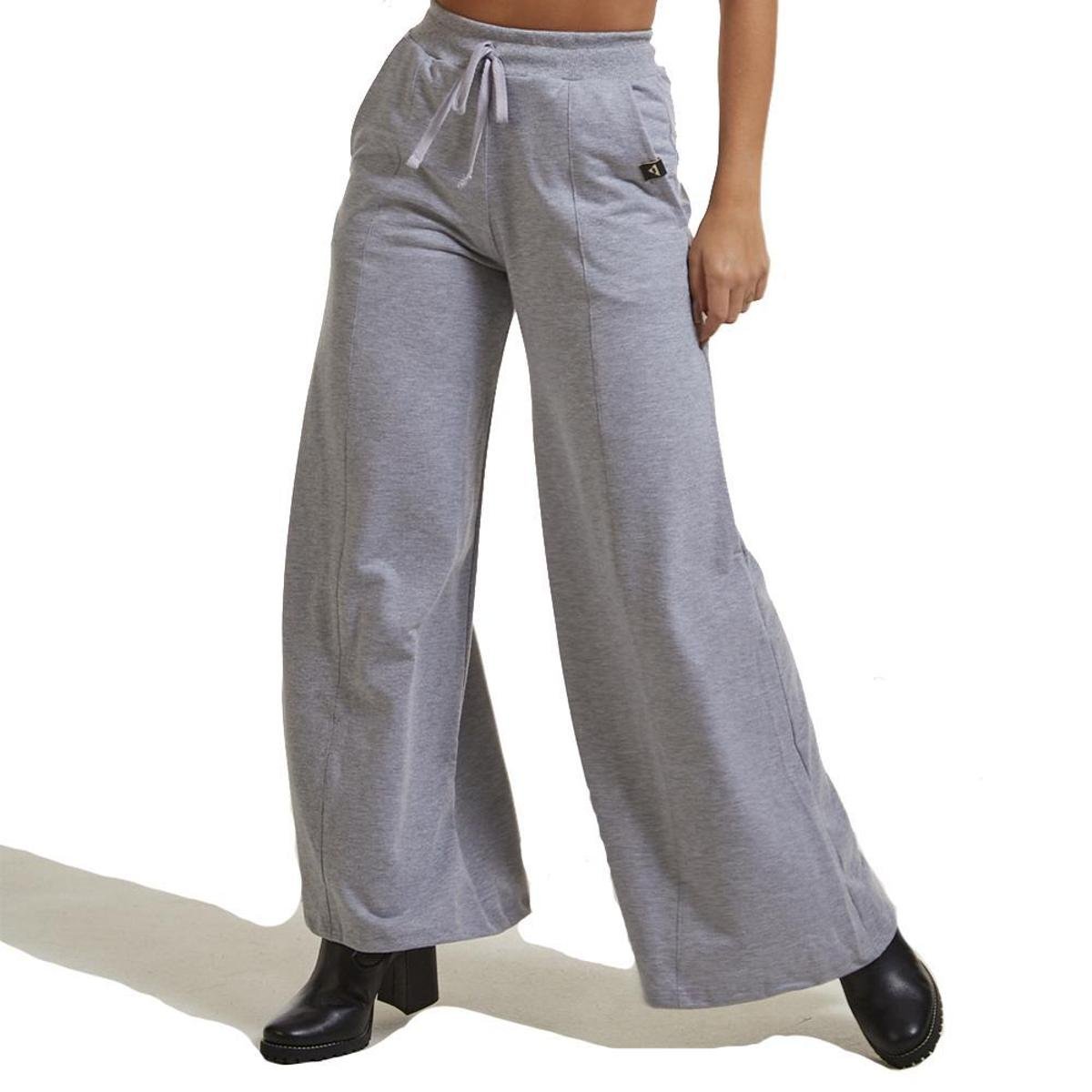 Calça Pantalona Brohood Moletom Cinza Zattini