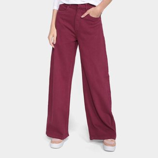 Calça Pantalona Dzarm Cintura Alta Feminina