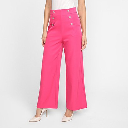 Calça Pantalona Eagle Rock Alfaiataria Cintura Alta Feminina - Feminino