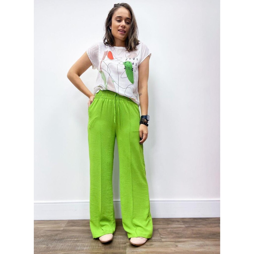 Calça Pantalona em Crepe