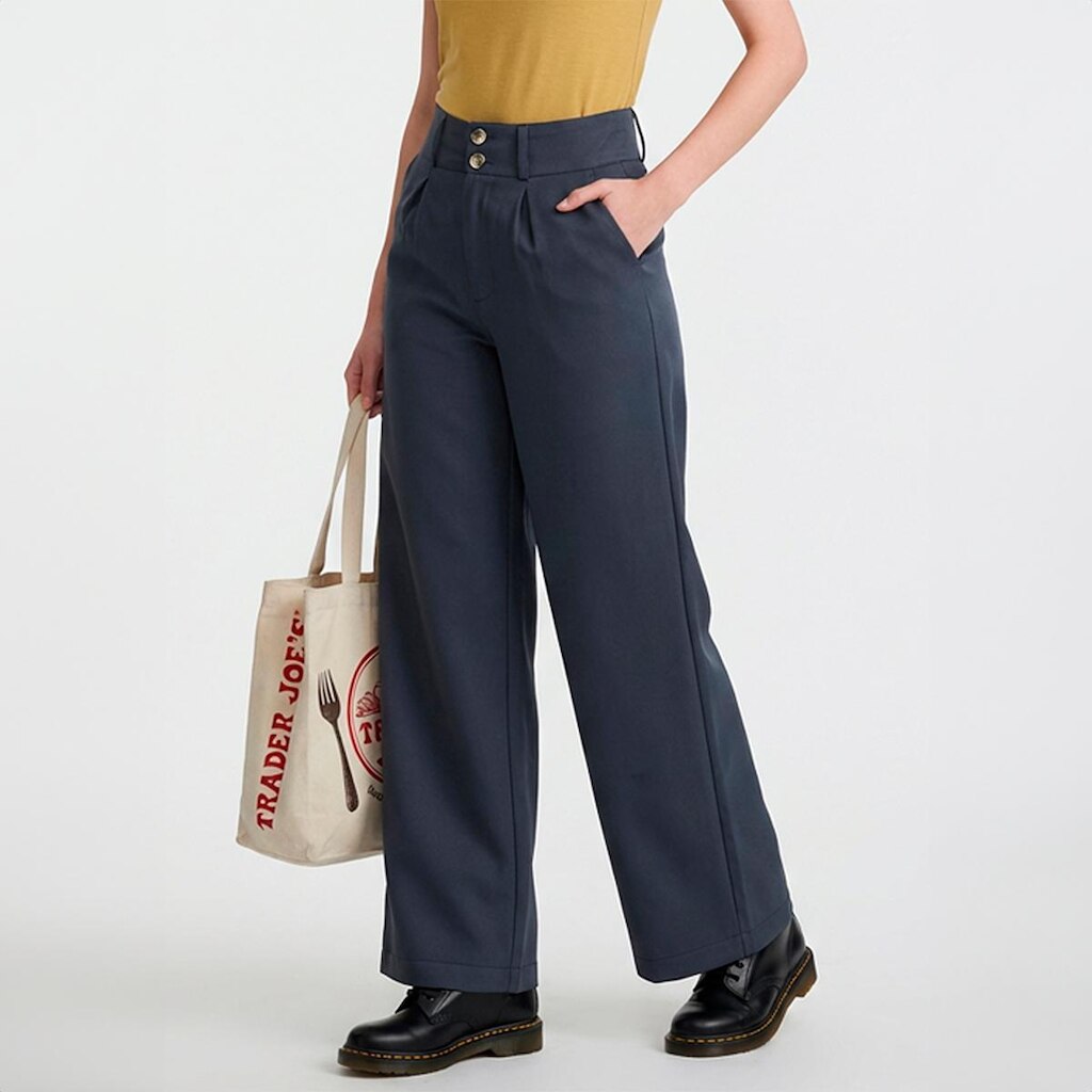 Calça Pantalona Feminina Alfaiataria Cintura Alta Social
