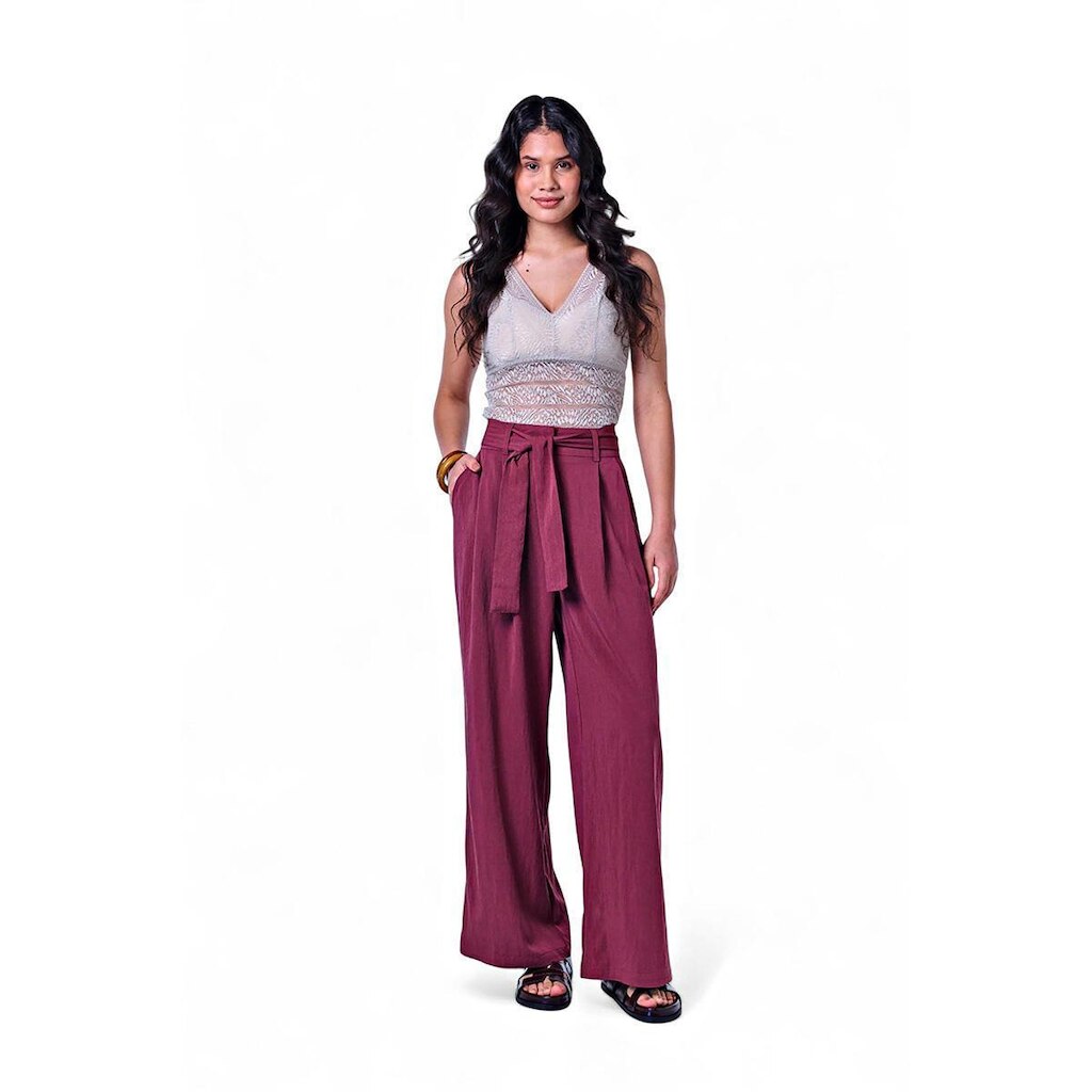 Calça Pantalona Feminina com Cinto