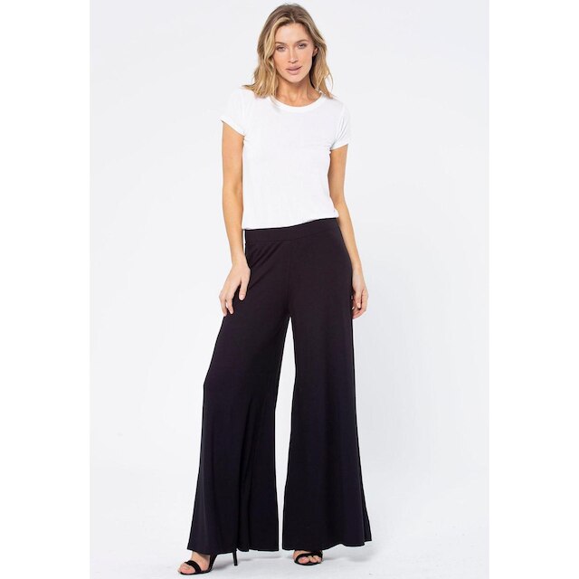 Calça Pantalona Granja Malha Preta - G - Veste do 44 ao 46