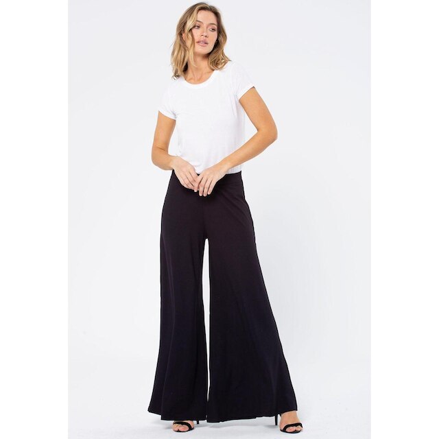 Calça Pantalona Granja Malha Preta - G - Veste do 44 ao 46