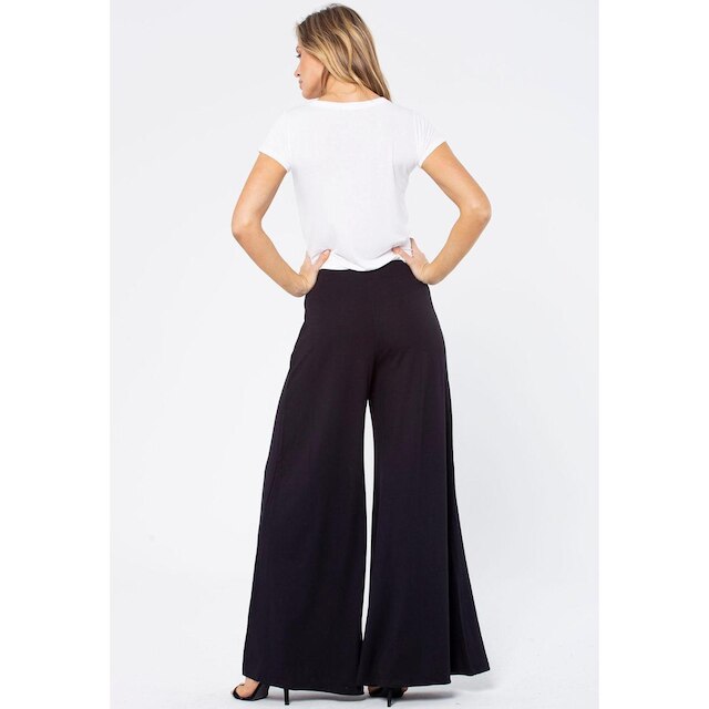 Calça Pantalona Granja Malha Preta - G - Veste do 44 ao 46
