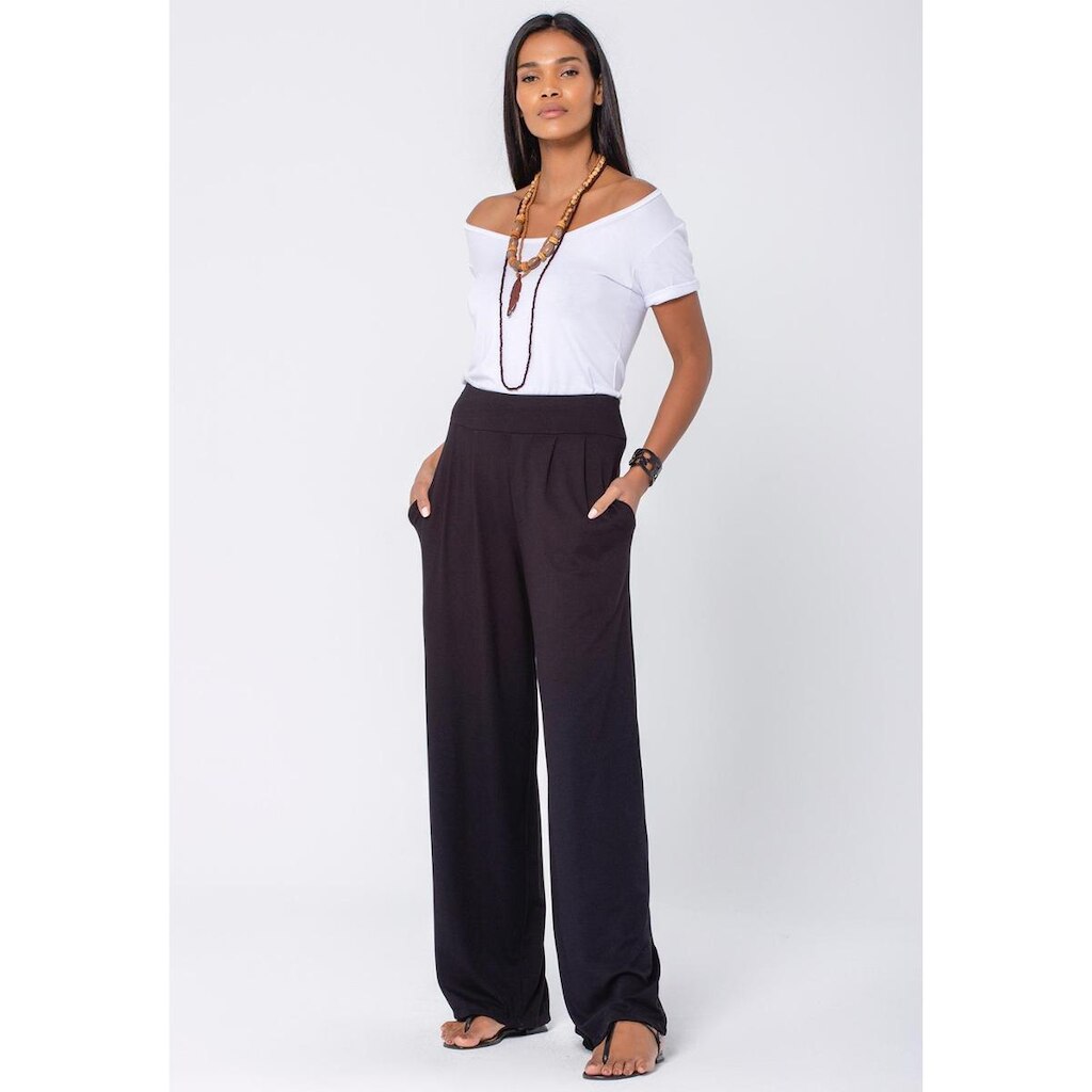 Calça Pantalona Malha com Bolso Preta - P-Veste do 38 ao 40