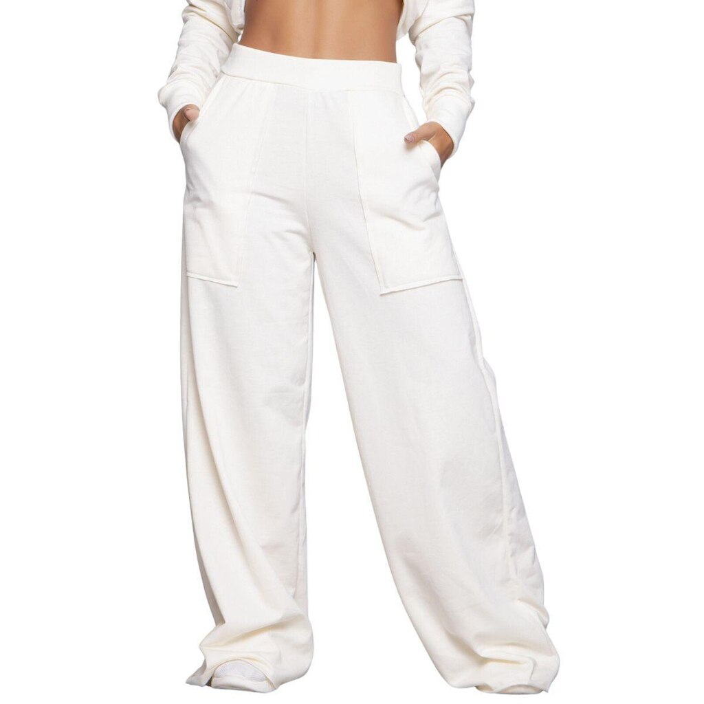 Calça Pantalona Wide Leg Bella Fiore Cintura Alta Flare Moletinho Moda Casual