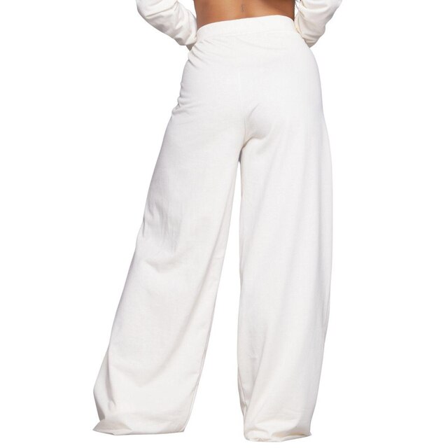 Calça Pantalona Wide Leg Bella Fiore Cintura Alta Flare Moletinho Moda Casual