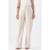 Calça PKS Alfaiataria Wide Leg Linho Natural Listrado - Bege