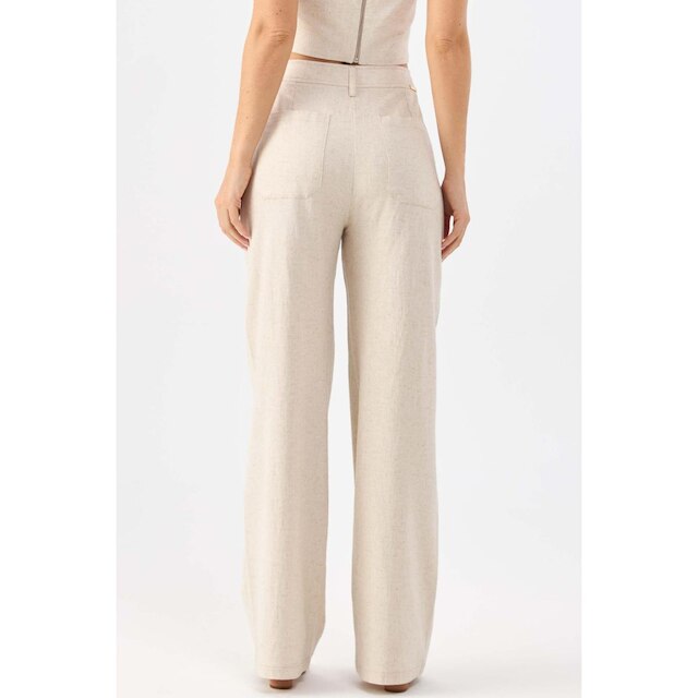 Calça PKS Alfaiataria Wide Leg Linho Natural