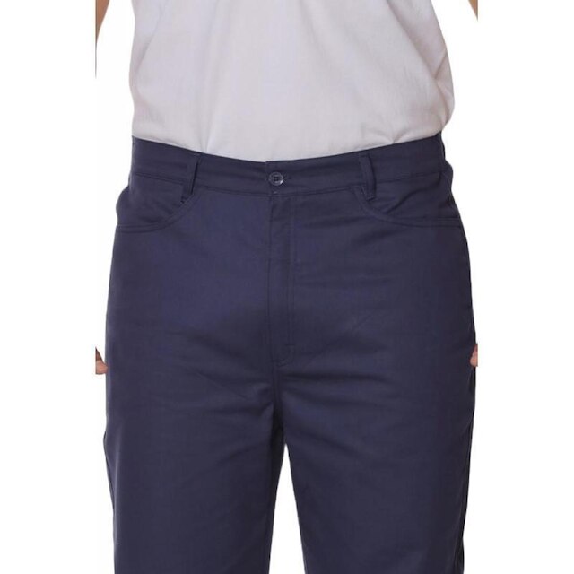 Calça Profissional Operacional Masculina Brim Cós Meio Elástico