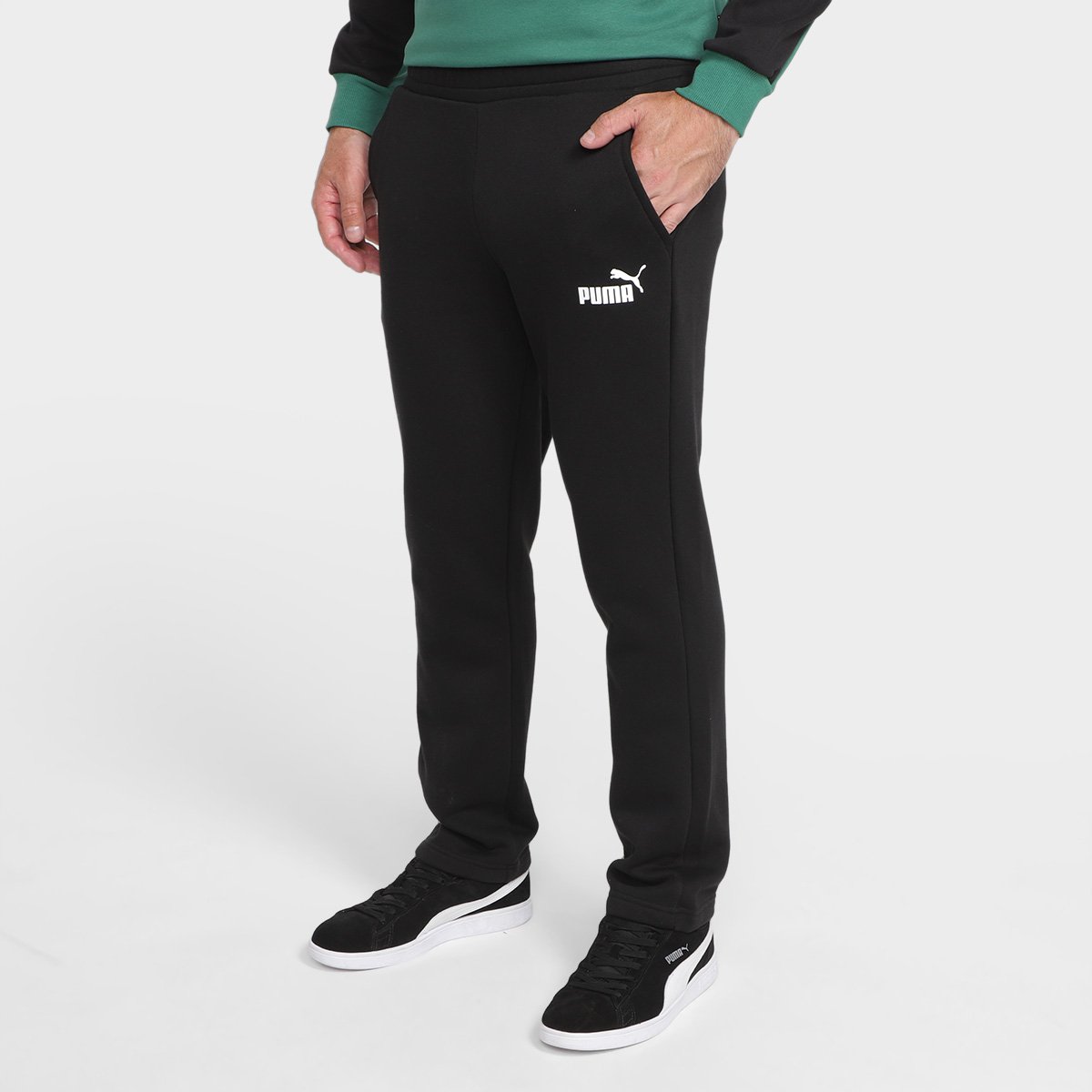 Calça Puma Logo Essentials Masculina - Preto Menor preço em Calça Puma Logo Essentials Masculina - Preto