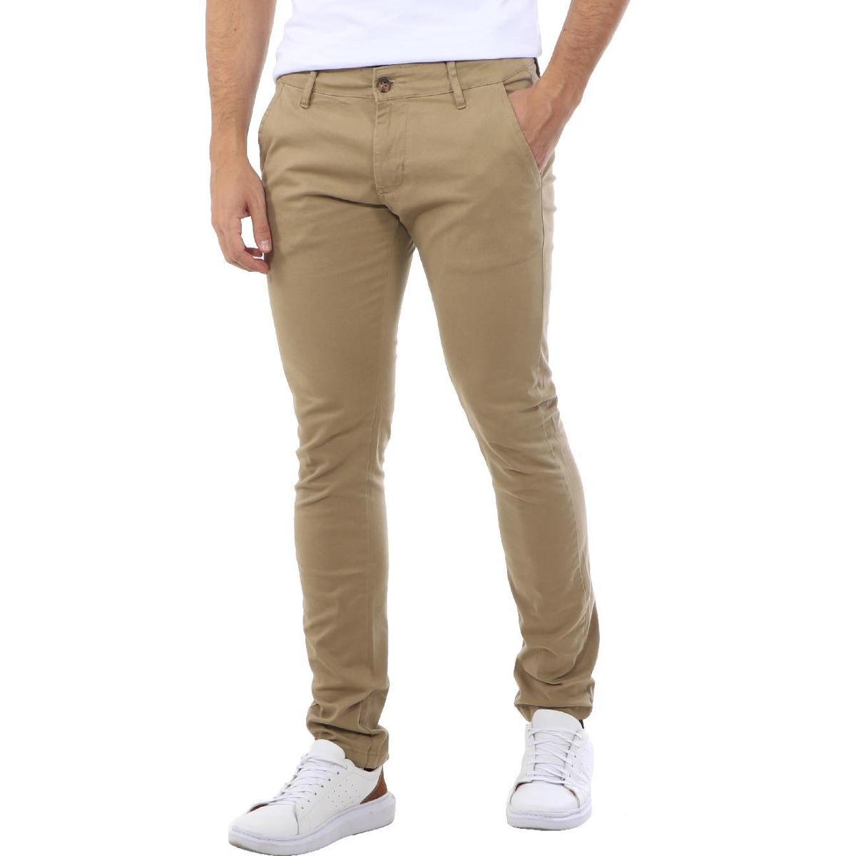 Calça Ralph Lauren Masculina de Sarja Chino Stretch Slim Fit Creme - Creme Menor preço em Calça Ralph Lauren Masculina de Sarja Chino Stretch Slim Fit Creme - Creme