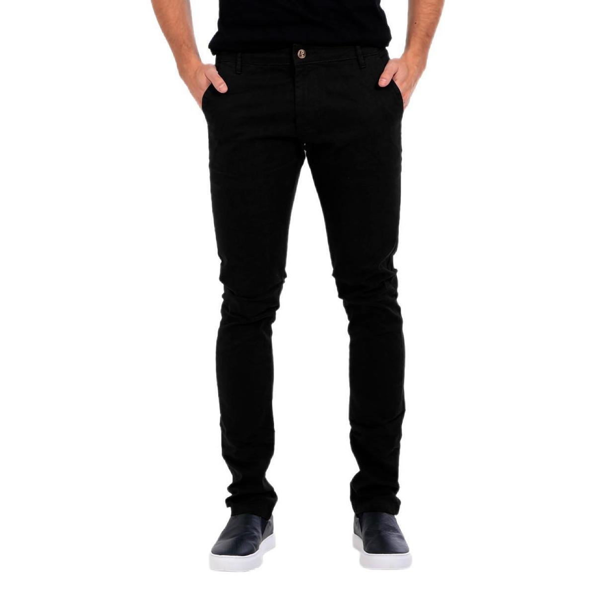 Calça Ralph Lauren Masculina de Sarja Chino Stretch Slim Fit Preta - Preto Menor preço em Calça Ralph Lauren Masculina de Sarja Chino Stretch Slim Fit Preta - Preto