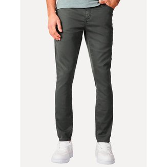 Calça Reserva Masculina Sarja Super Skinny Color Chumbo