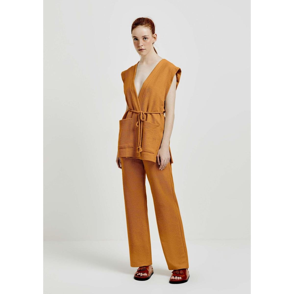 Calça Reta Hering Em Malha Rústica Feminina - Marrom Menor preço em Calça Reta Hering Em Malha Rústica Feminina - Marrom