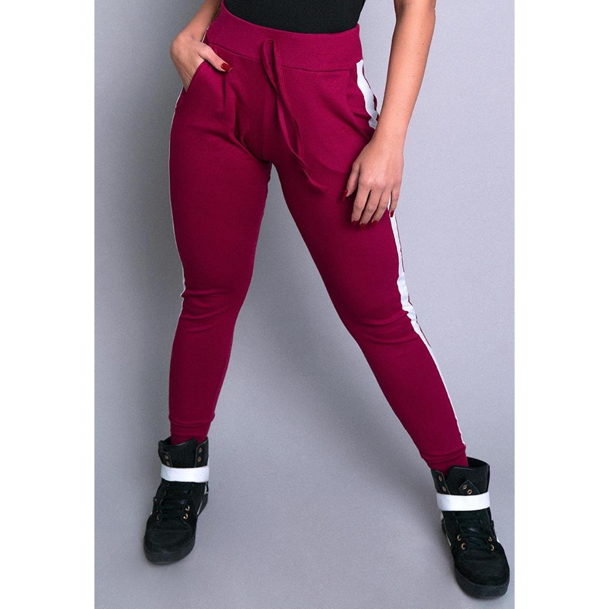 Calça Ribana Moletom Cintura Alta Mvb Modas Feminina Menor preço em Calça Ribana Moletom Cintura Alta Mvb Modas Feminina