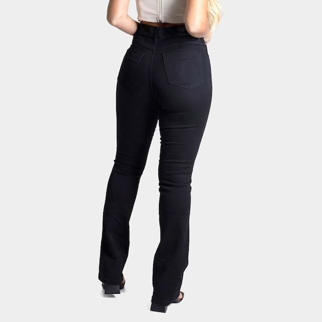 Calça Sarja Boot Cut Sawary Cintura Alta Feminina